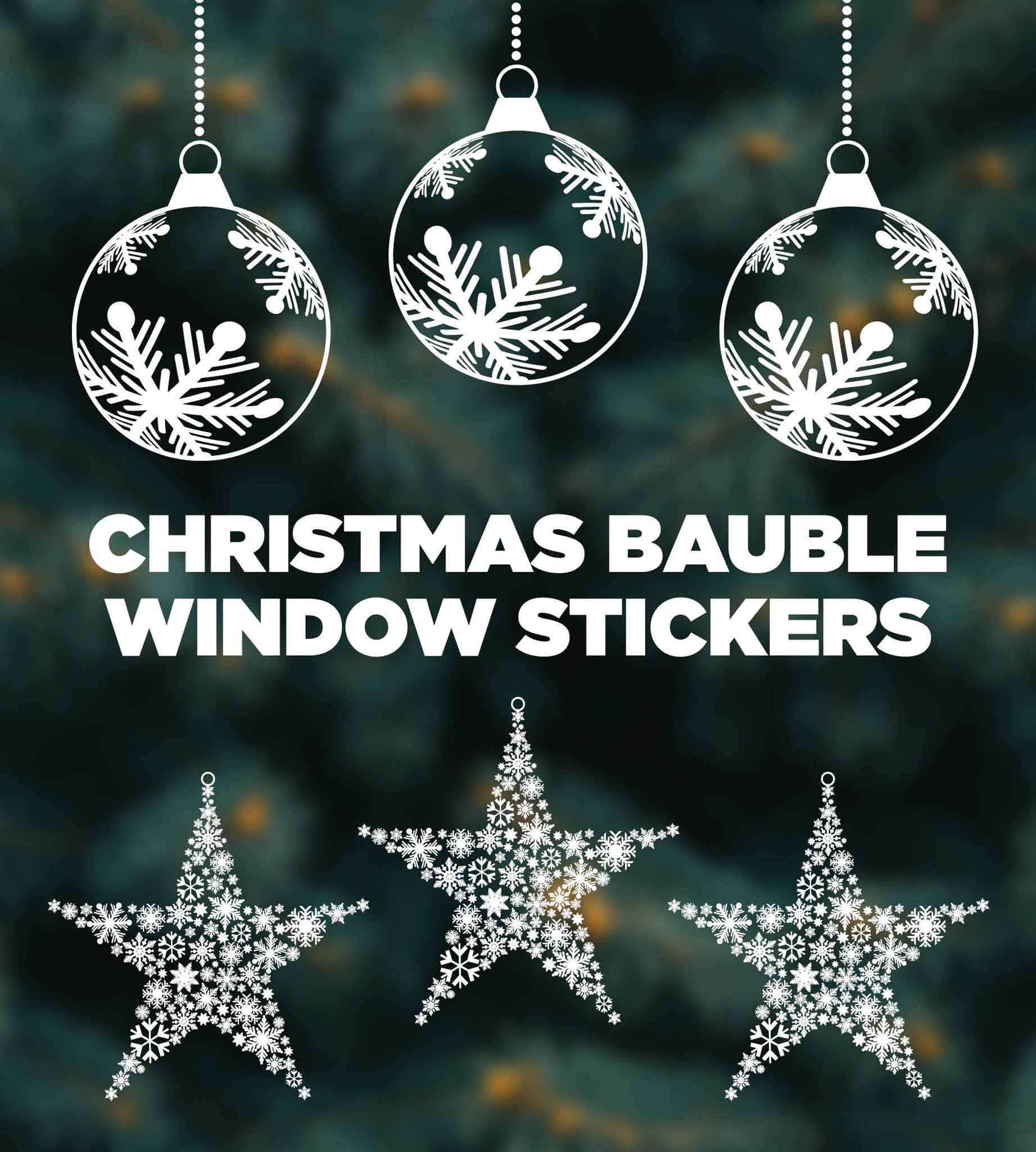 Christmas bauble window cling stickers