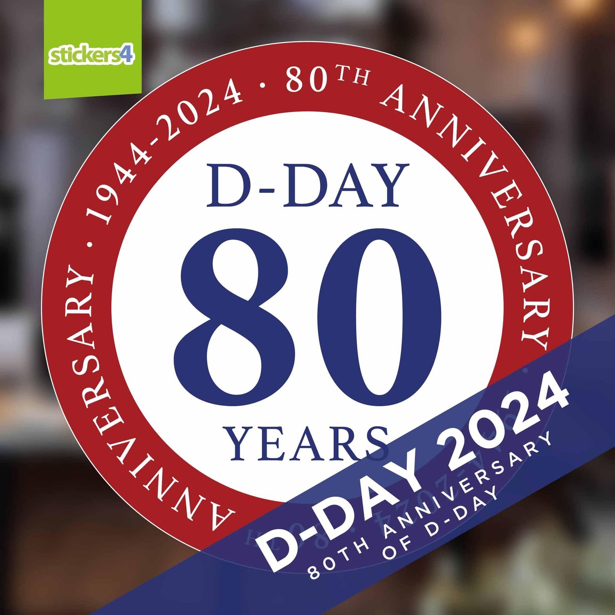 D-Day 80 Years Roundel Window Sticker Remembrance Window Display