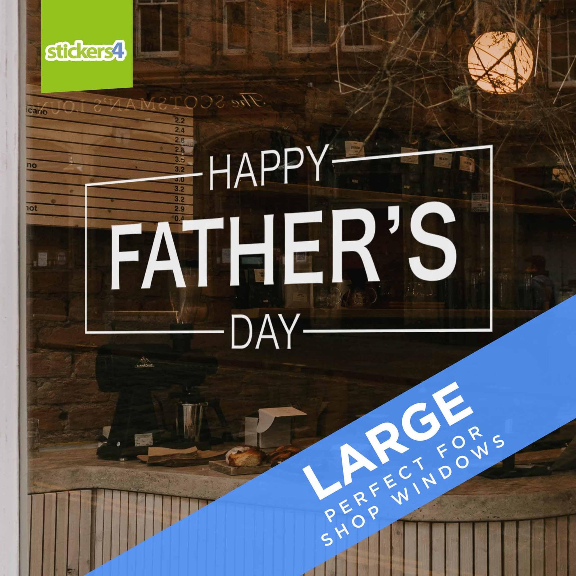 Modern Happy Father's Day Text Window Sticker Father's Day Window Display