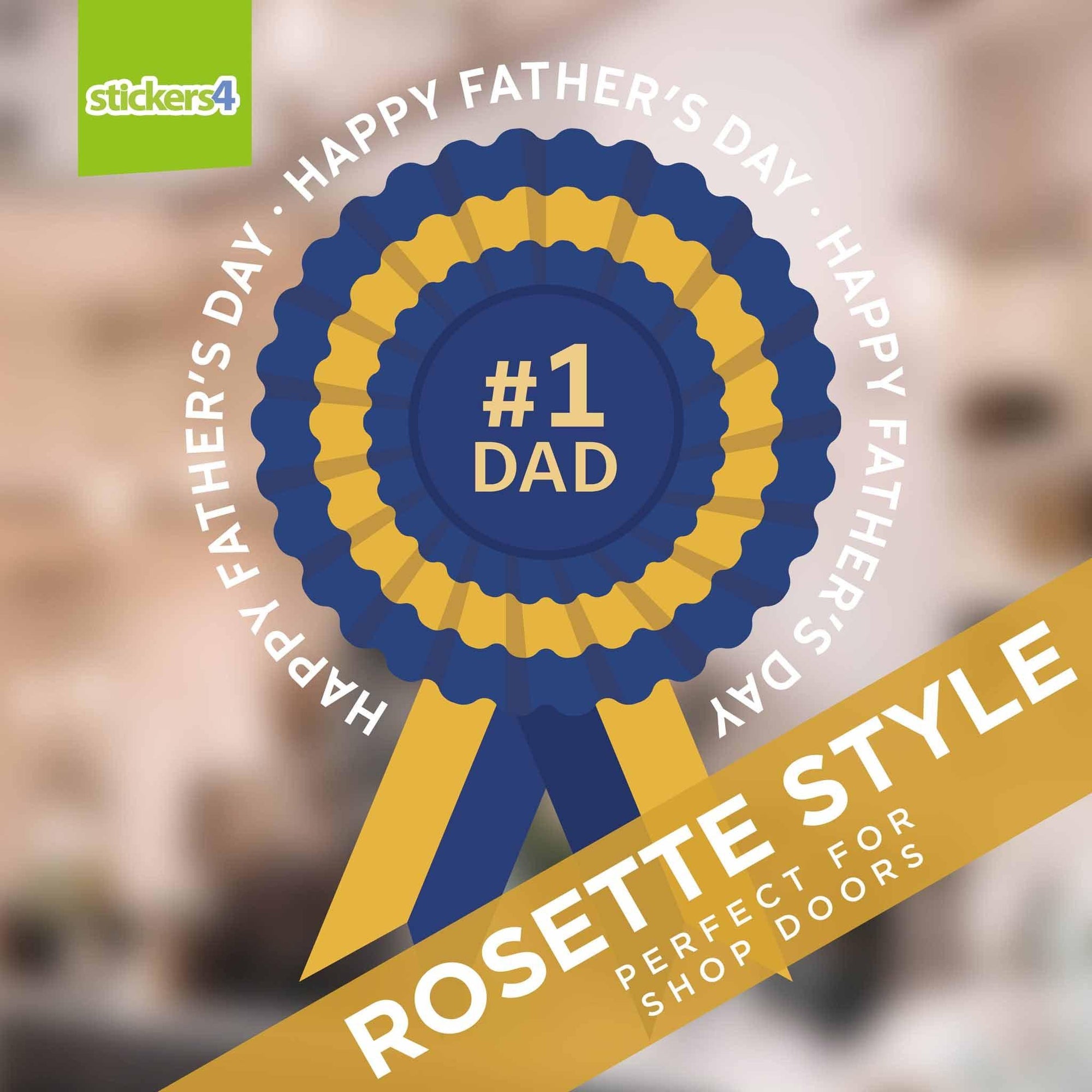 No.1 Dad Rosette Window Sticker Father's Day Window Display