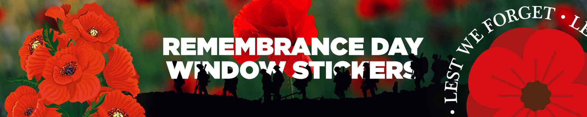 Remembrance Day Window Stickers for shop window displays