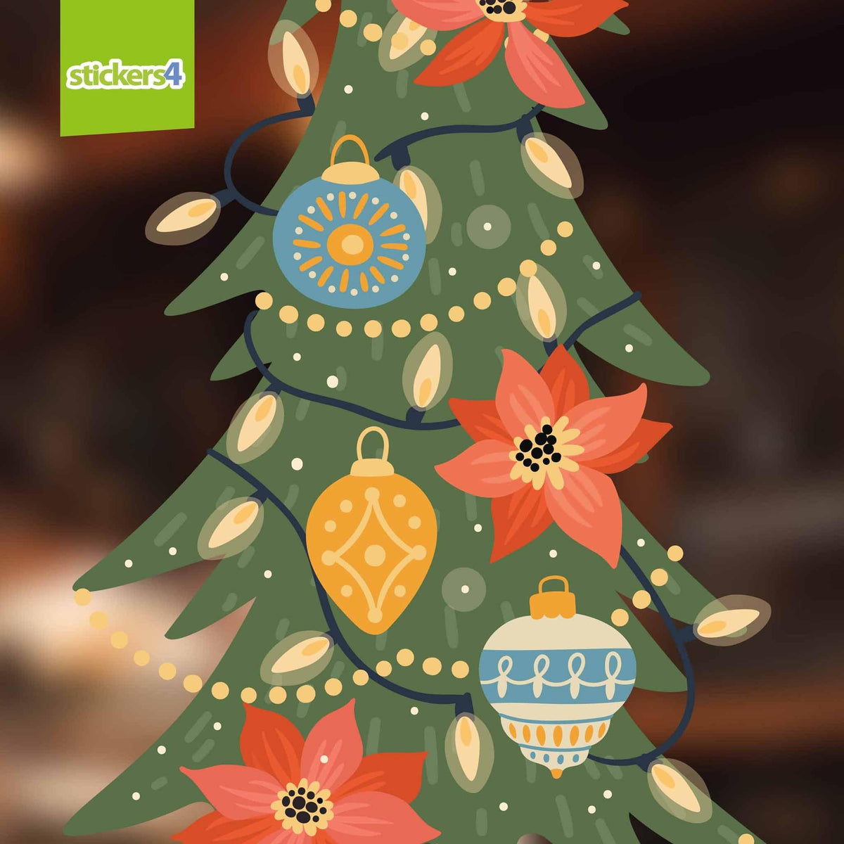 Scandi Christmas Tree with Stackable Gifts Christmas Window Display