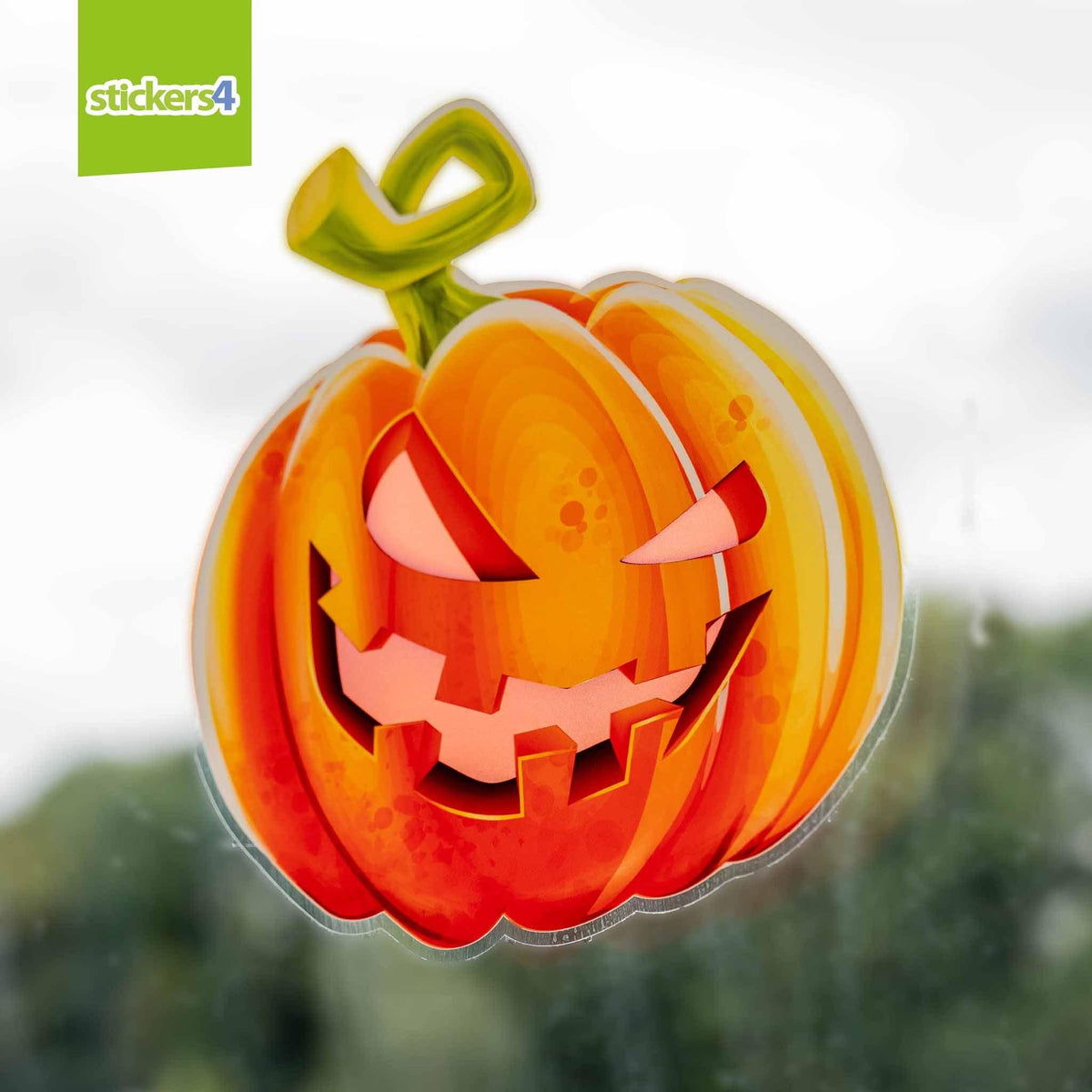 Set of 10 Scary Halloween Pumpkin Window Stickers Halloween Display