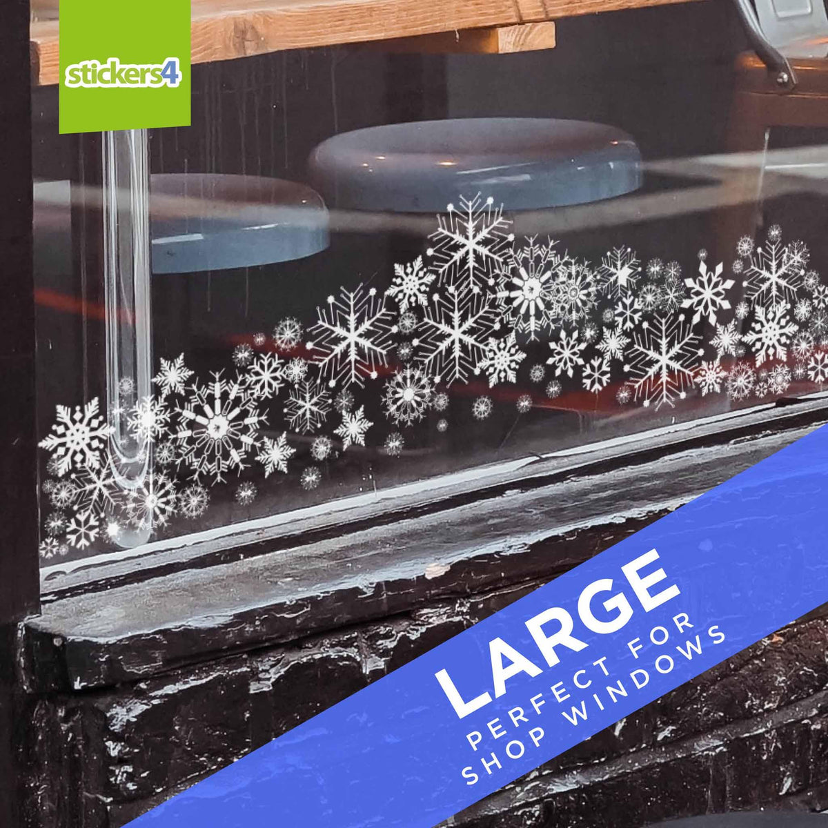 Large (1m long) Snowflake Swag Border Window Sticker Christmas Window Display