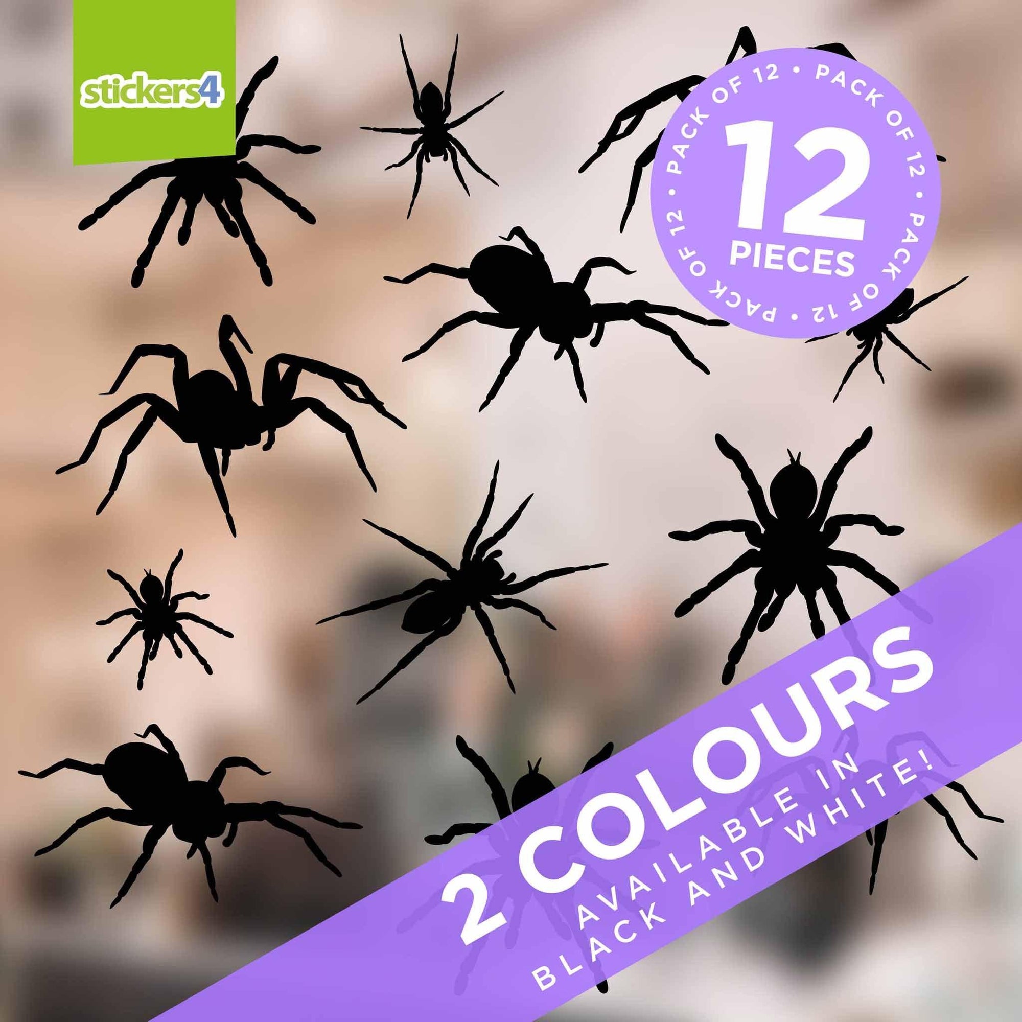 Pack of 12 Halloween Spider Window Stickers Halloween Display
