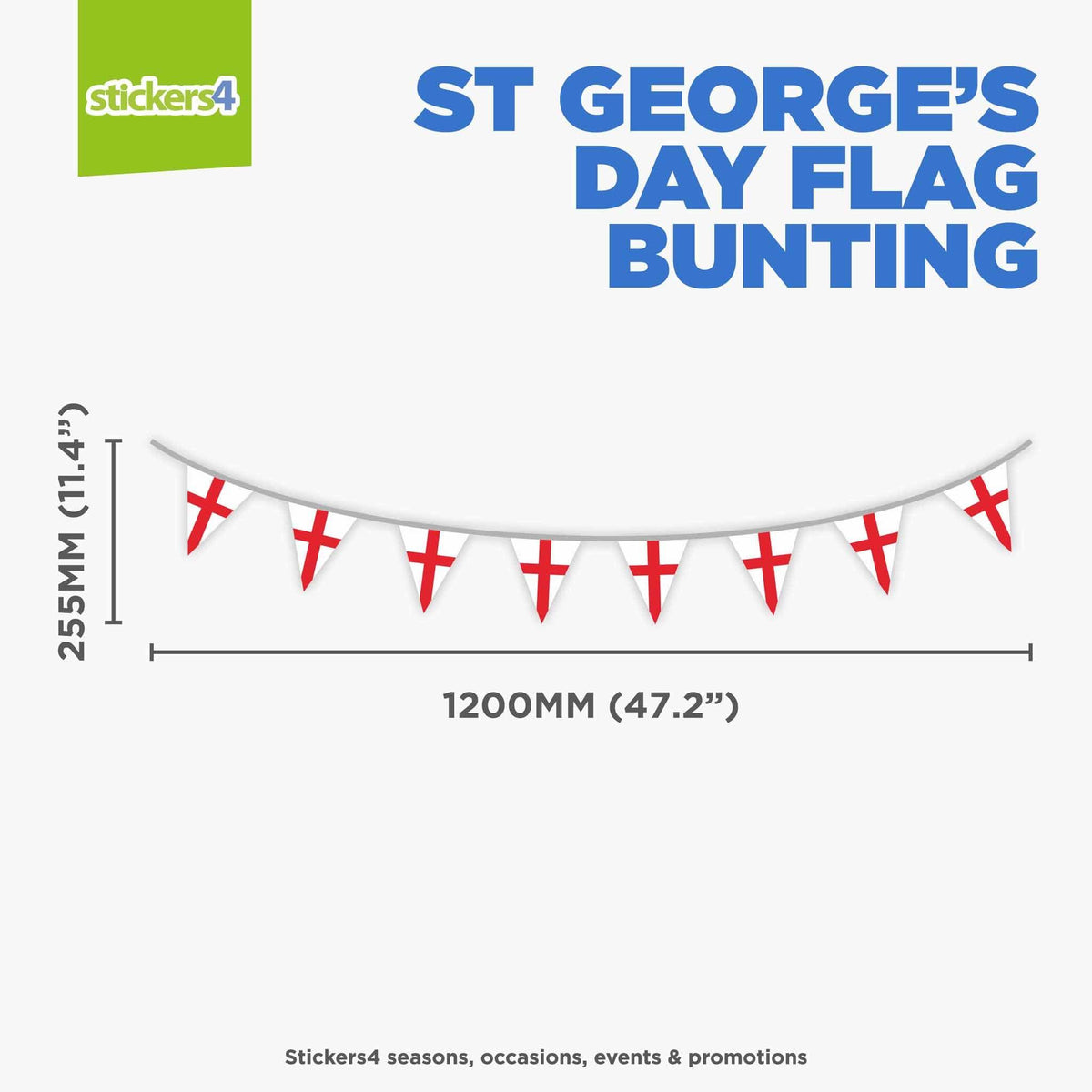 St George&#39;s Flag Bunting Effect Window Sticker