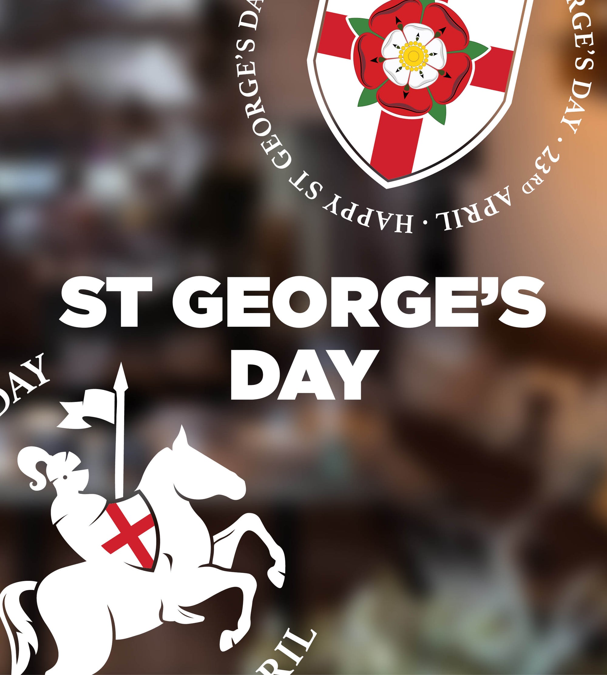 Saint Georges Day Window Clings