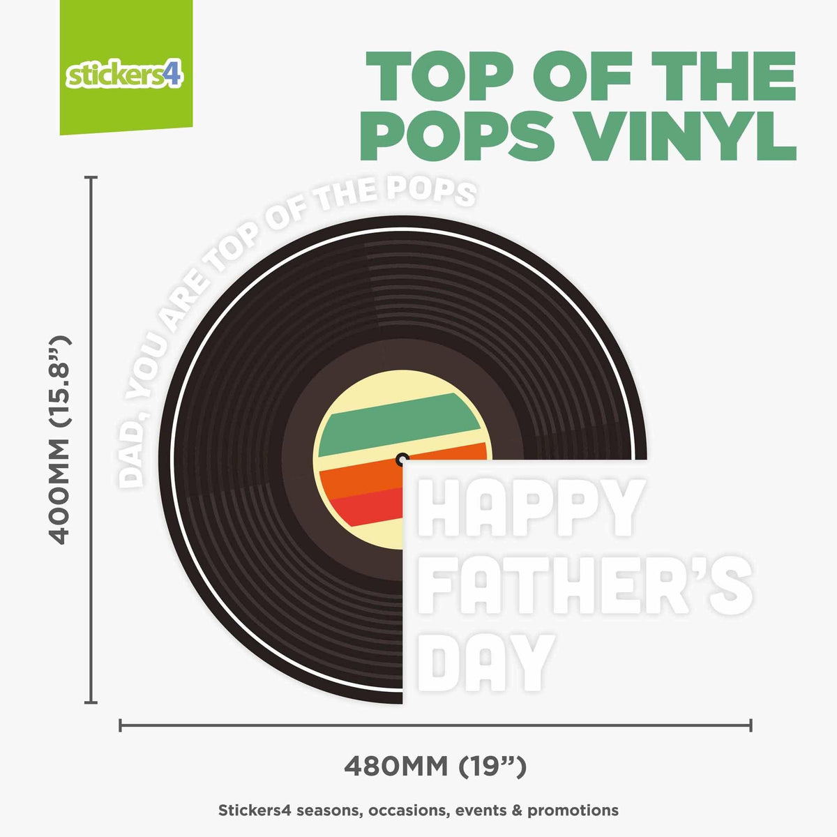 Top of the Pops Vinyl Window Sticker Father&#39;s Day Window Display