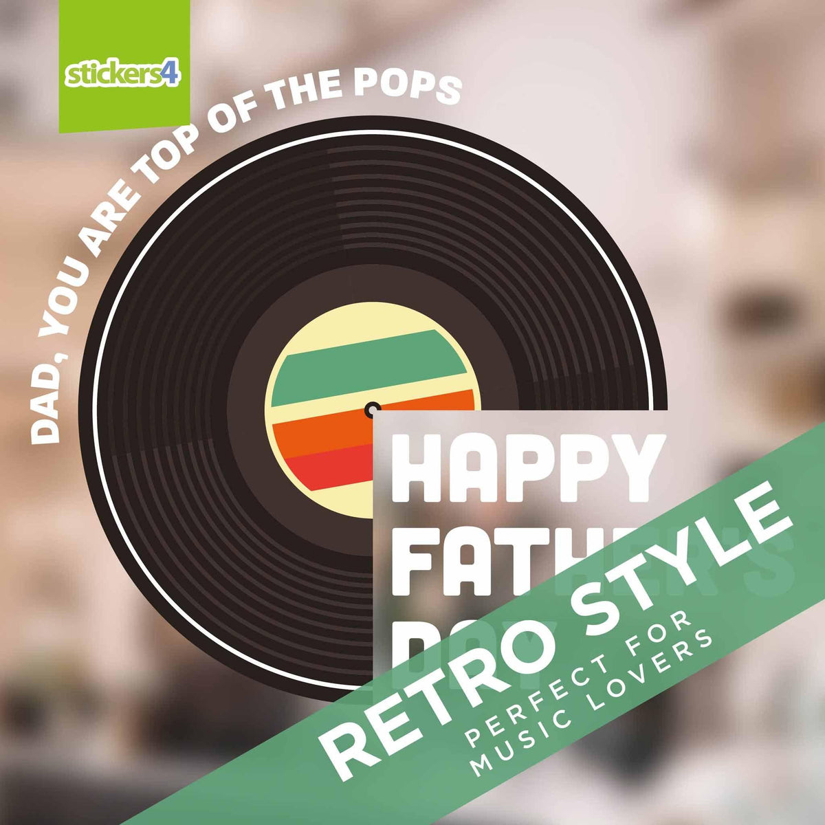 Top of the Pops Vinyl Window Sticker Father&#39;s Day Window Display