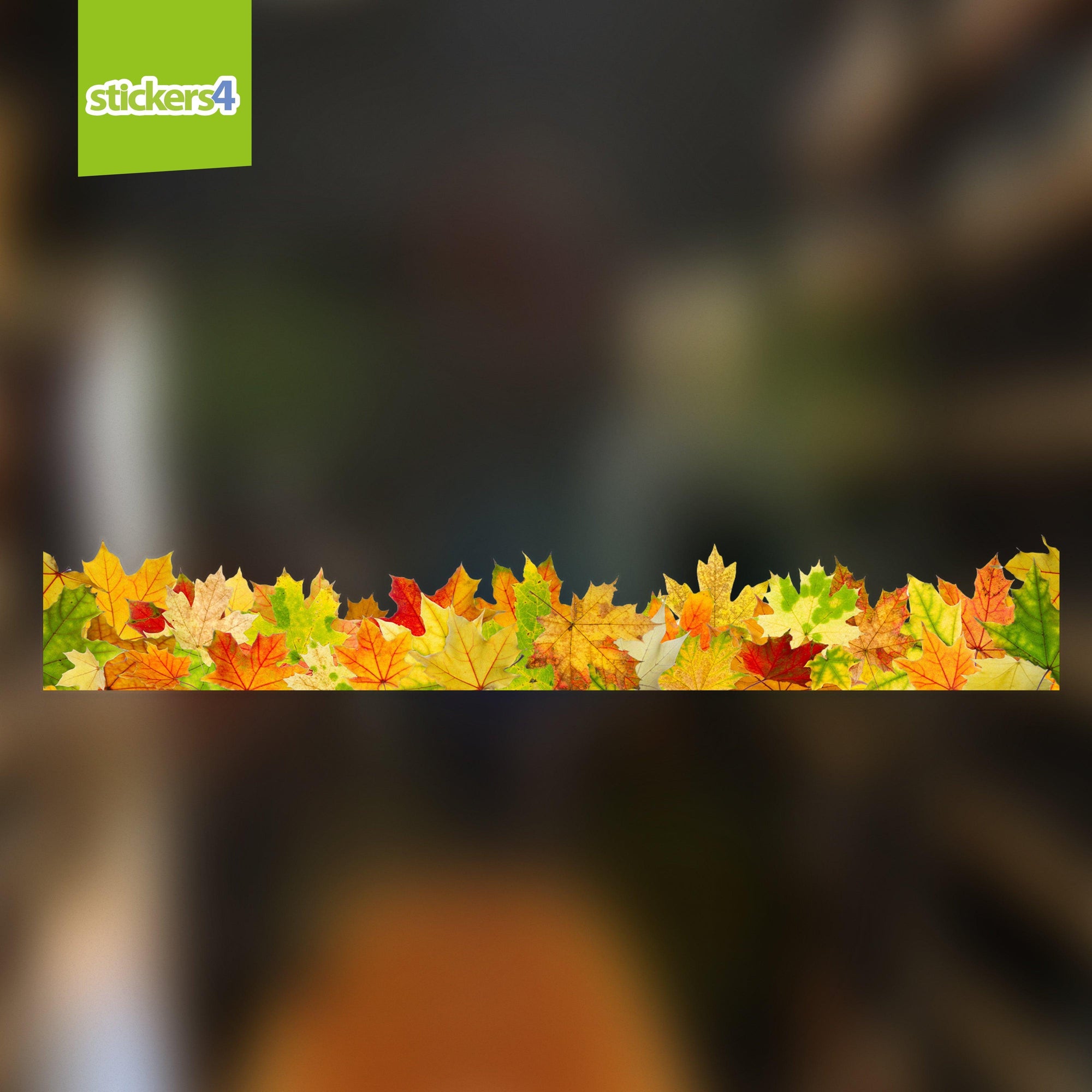 Photorealistic Autumn Leaves Border - Shop Window Cling Sticker Autumn Window Display