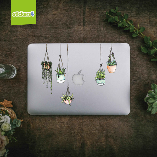 hanging plant window stickers Hanging plant decal stickers | Laptop stickers