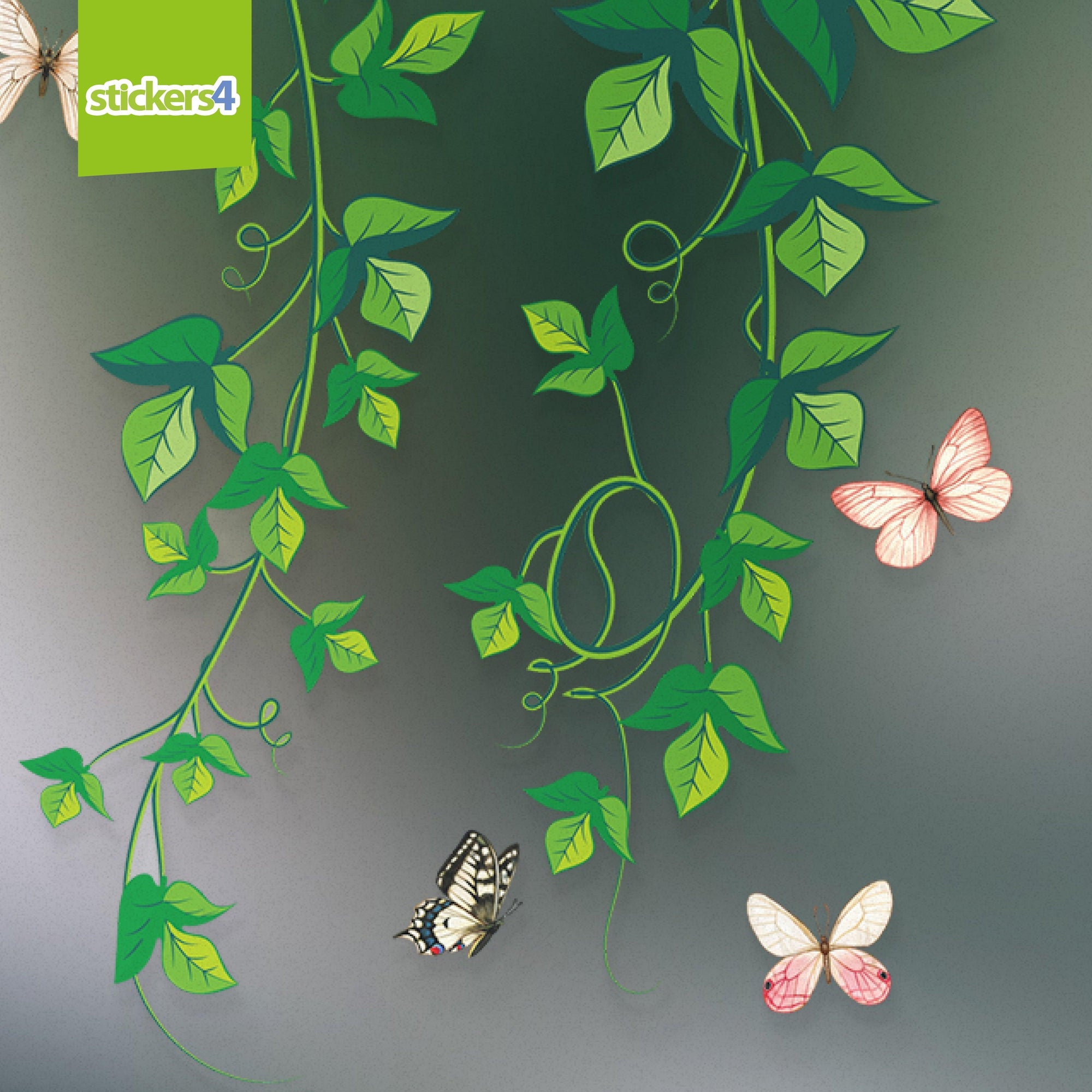Trailing Ivy & Butterflies - DOUBLE SIDED Window Cling Stickers Spring Window Displays