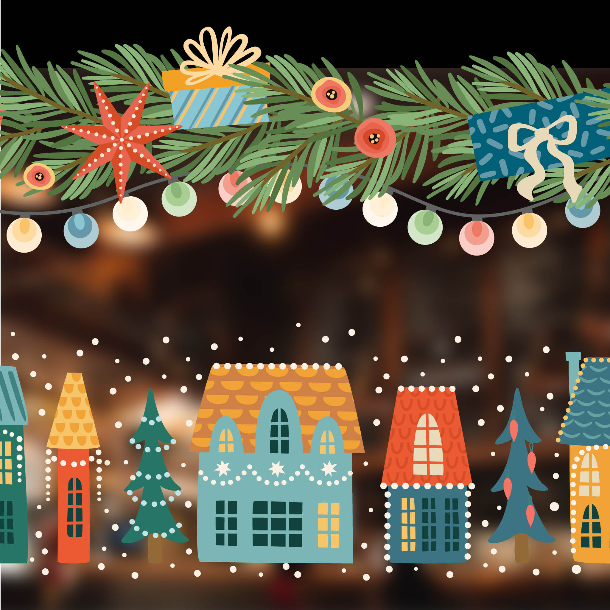 Christmas borders and corner window stickers