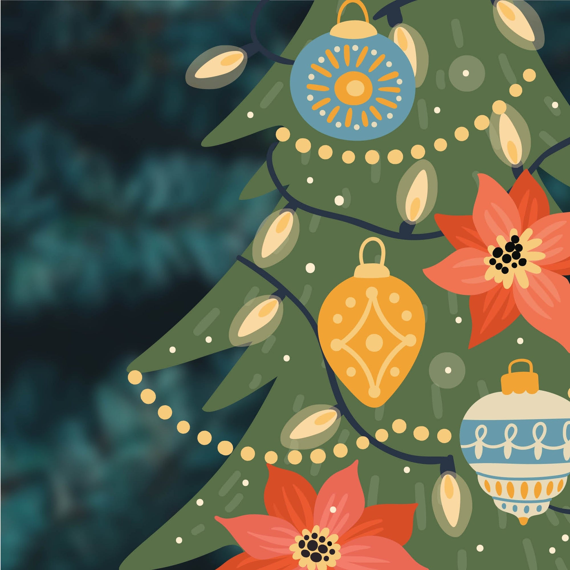 Traditional Christmas Tree Window Sticker