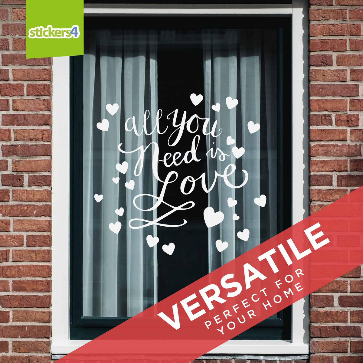 All You Need Is Love Window Cling