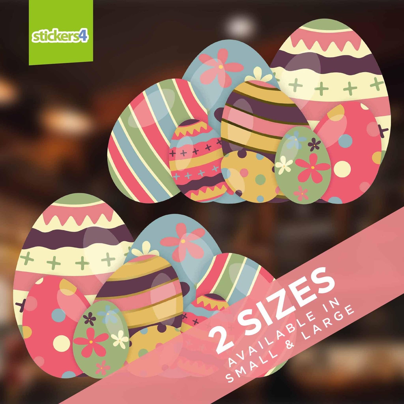 Arty Eggs Corners Easter Window Clings Easter Window Display