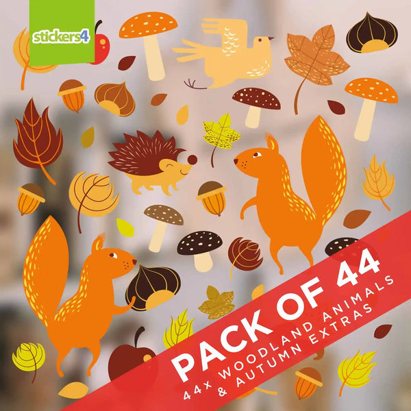 thumbnail image 2 of 91pcs Autumn Window Clings – Leaves, Acorns, Thanksgiving Stickers – 4 A4 Sheets 2 of 3