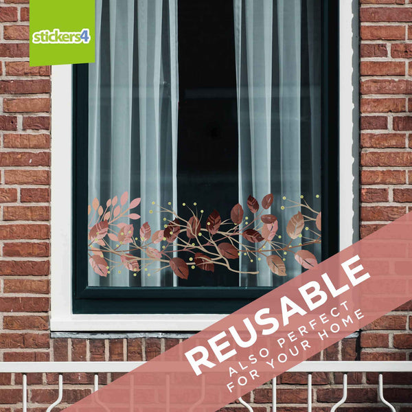 Autumnal Branch Border Window Cling Sticker | Stickers4