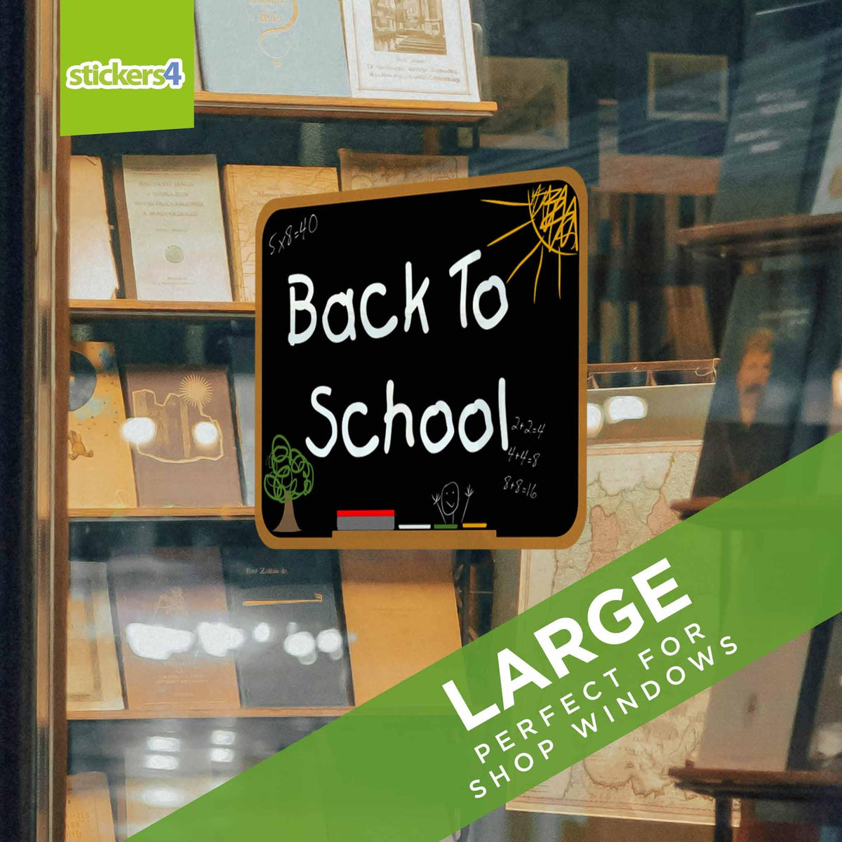 Back to School Blackboard Window Cling Retail Window Display