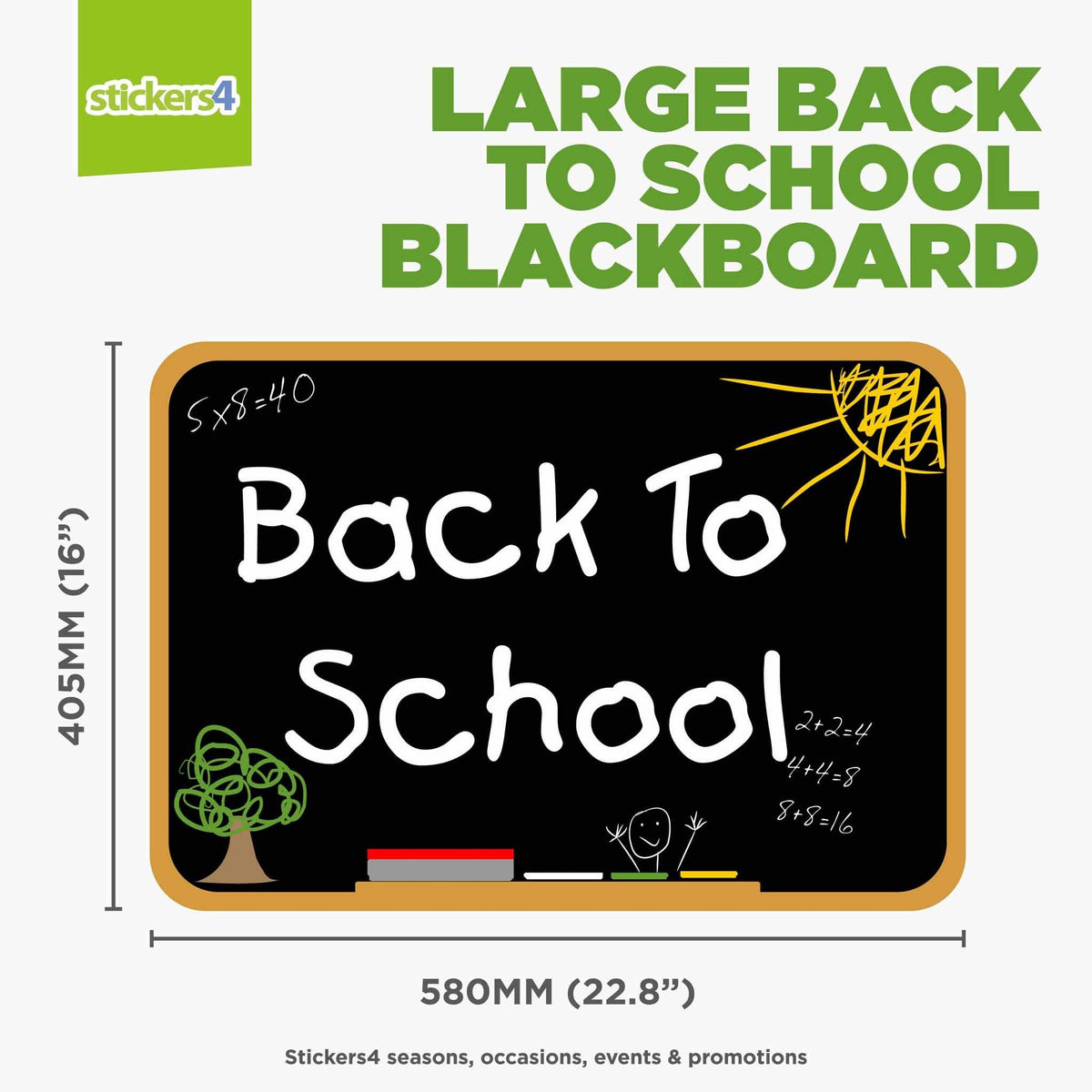 Back to School Blackboard Window Cling Retail Window Display