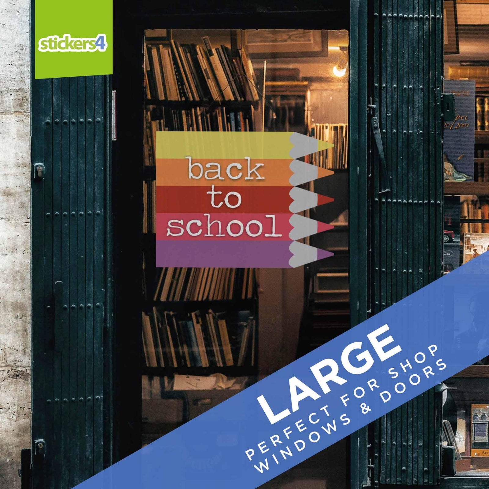 Back to School Pencils Window Cling Retail Window Display