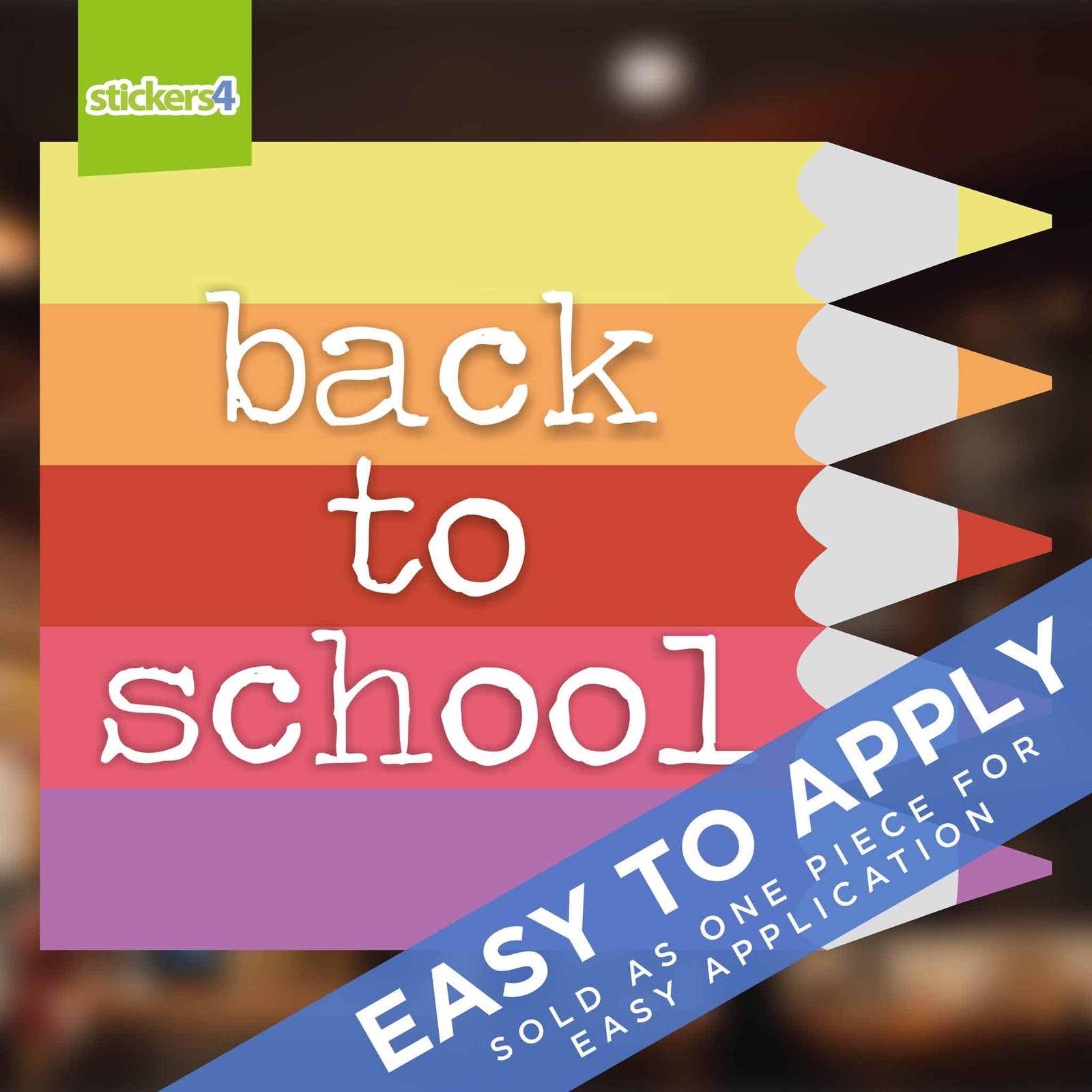 Back to School Pencils Window Cling Retail Window Display