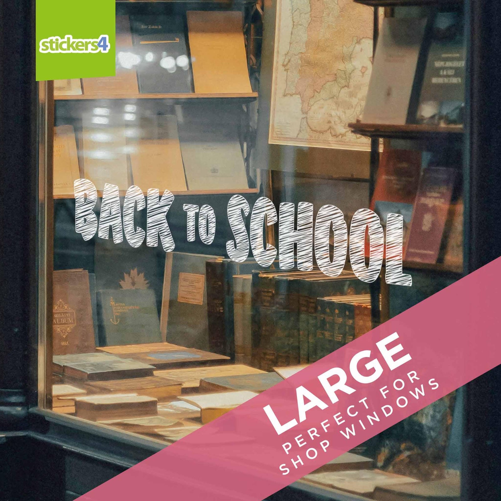 Back to School Sketch Text Banner Retail Window Display