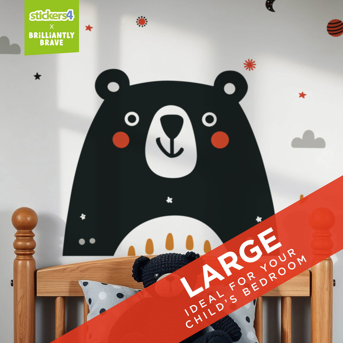 Brilliantly Brave Bear Wall Sticker