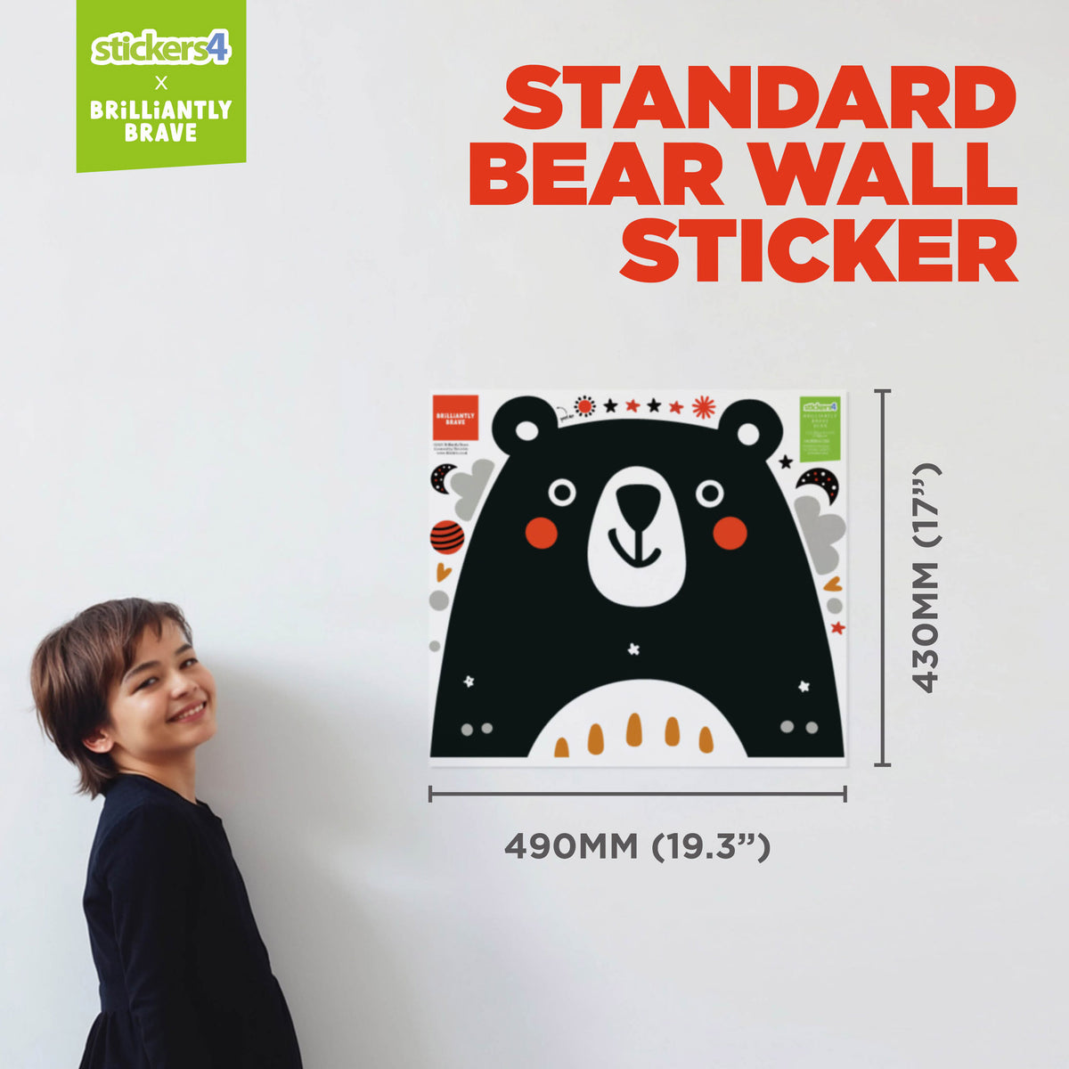Brilliantly Brave Bear Wall Sticker