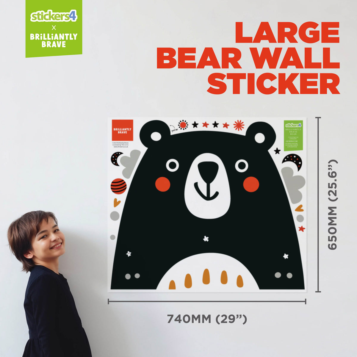 Brilliantly Brave Bear Wall Sticker