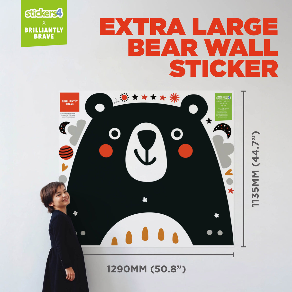 Brilliantly Brave Bear Wall Sticker