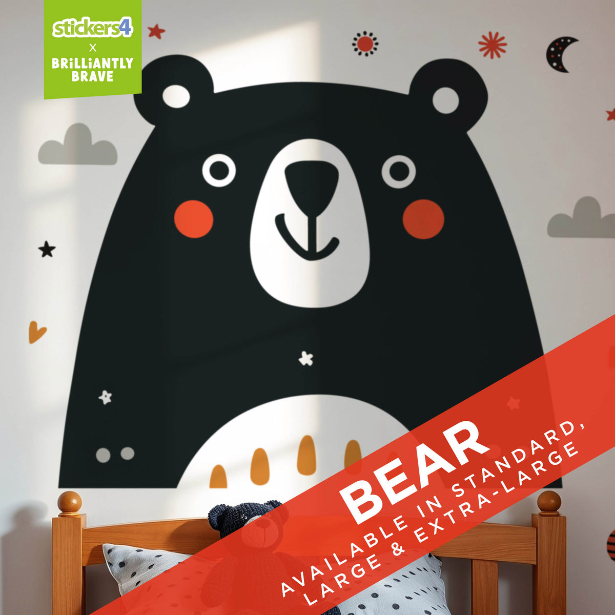 Brilliantly Brave Bear Wall Sticker