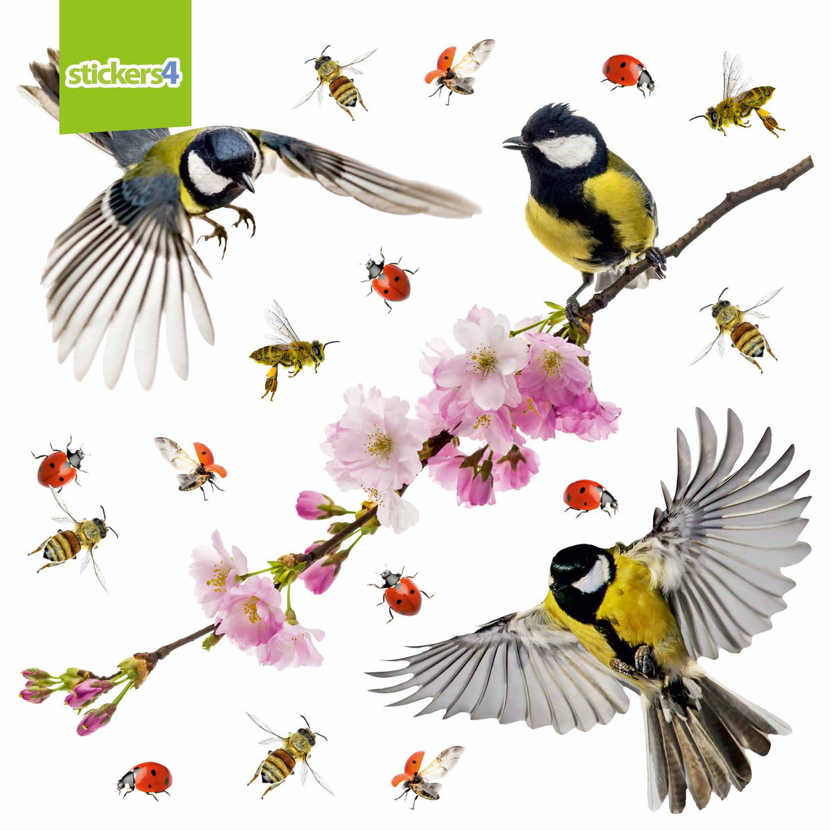 Birds &amp; Bees with Blossom Branch (Small Set)