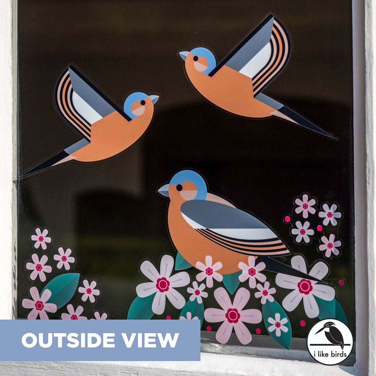 I Like Birds - Birds &amp; Blooms - Chaffinch Window Stickers