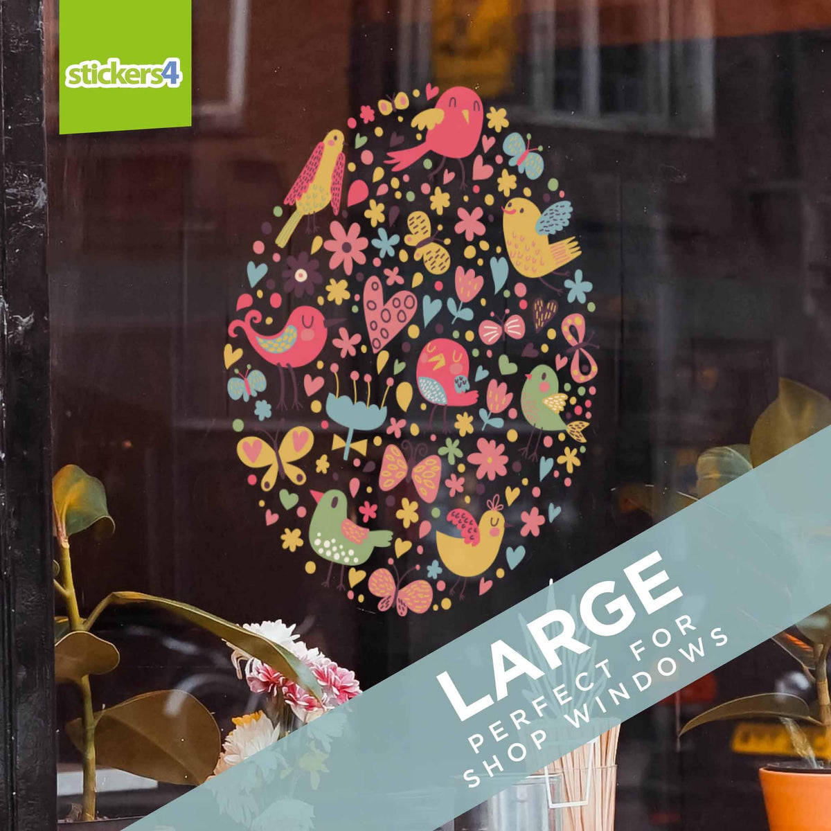 Birdy Egg Easter Window Cling