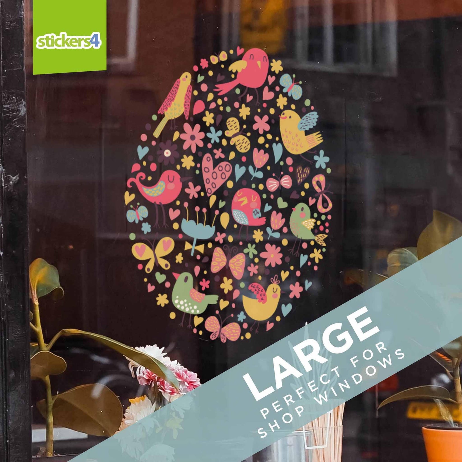 Birdy Egg Easter Window Cling Easter Window Display