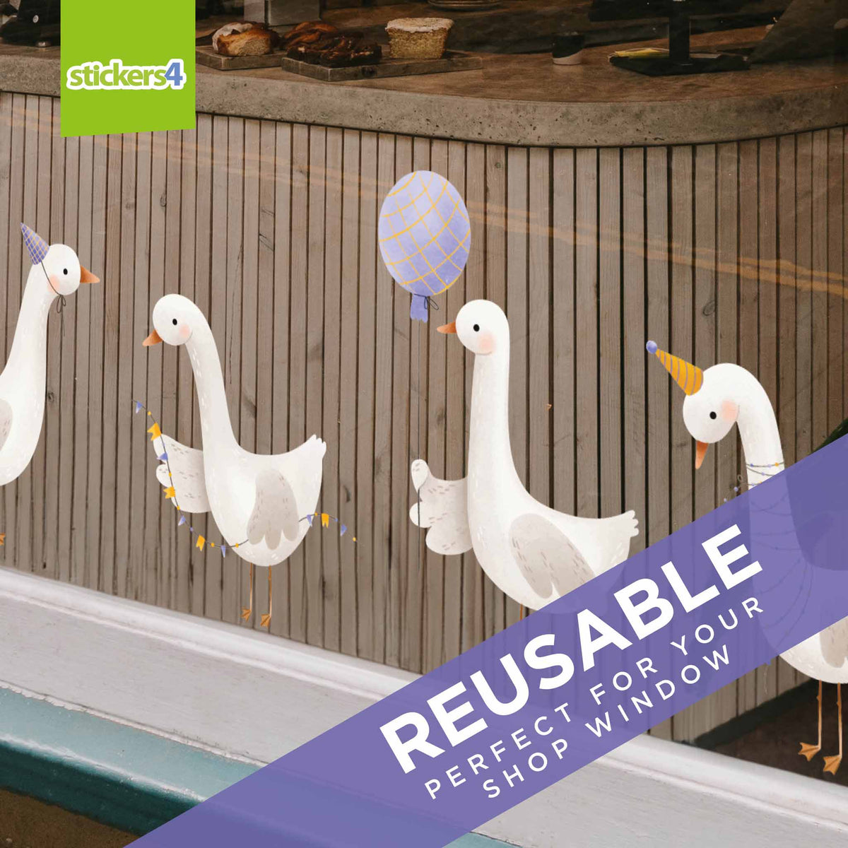 Birthday Geese Window Stickers