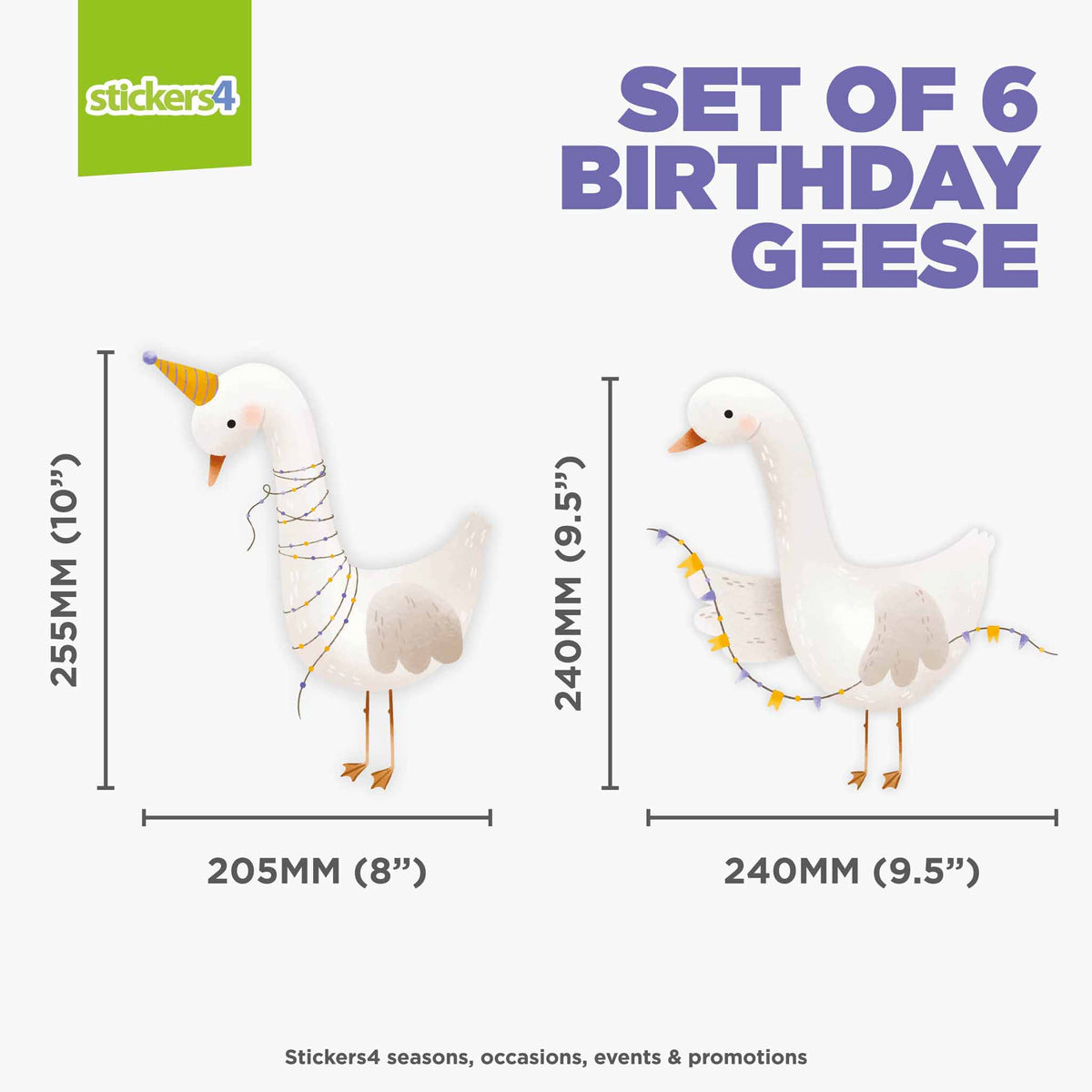 Birthday Geese Window Stickers