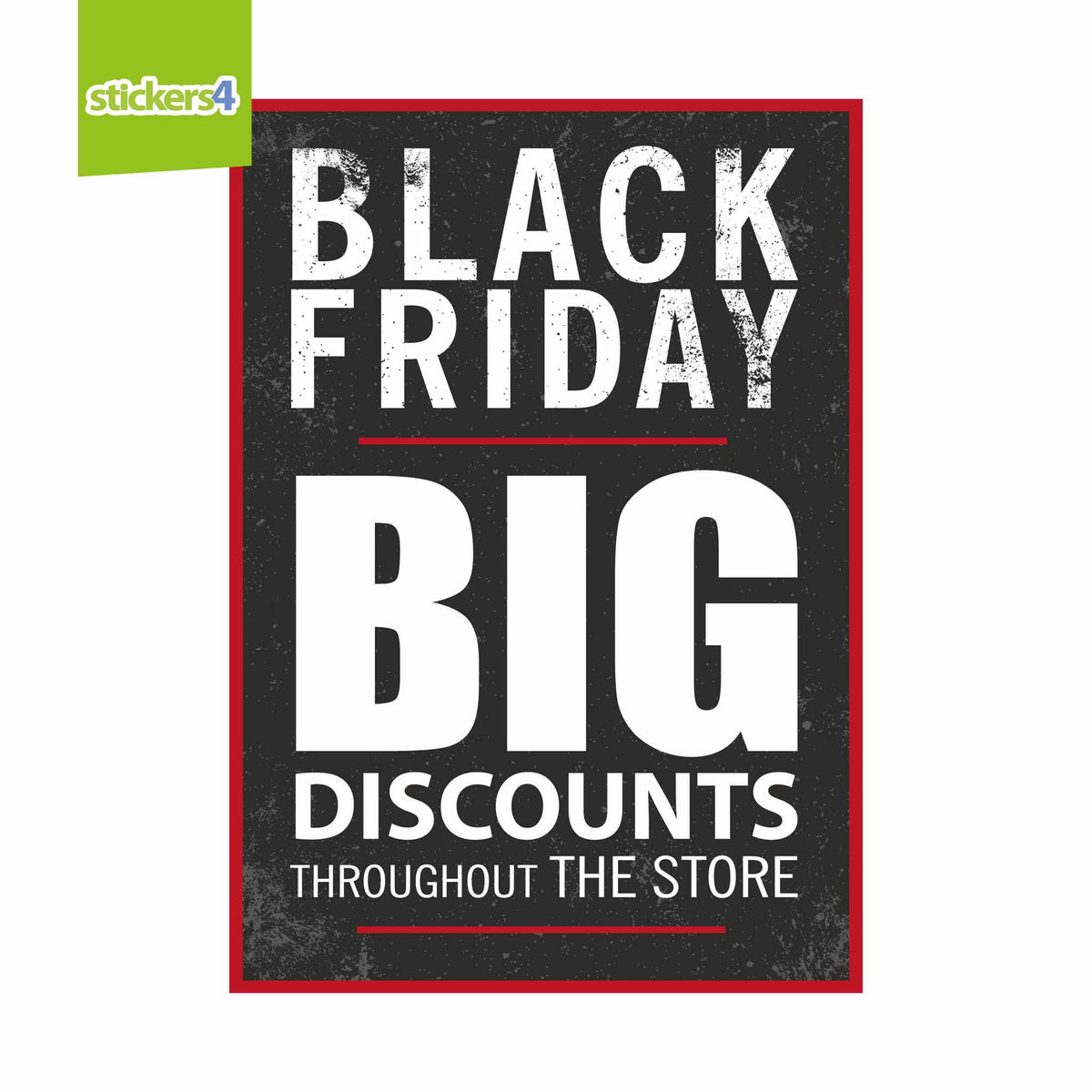 Black Friday BIG Discounts Window Cling Sticker