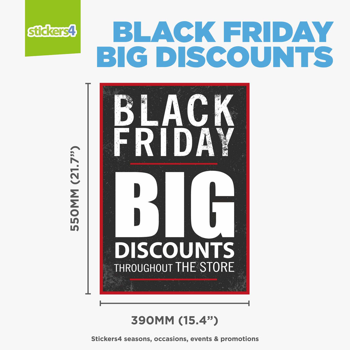 Black Friday BIG Discounts Window Cling Sticker