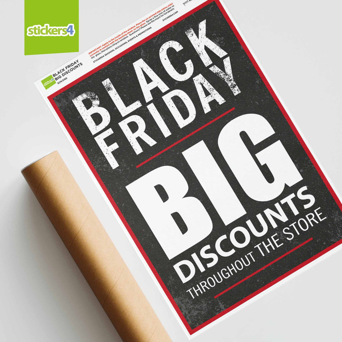 Black Friday BIG Discounts Window Cling Sticker