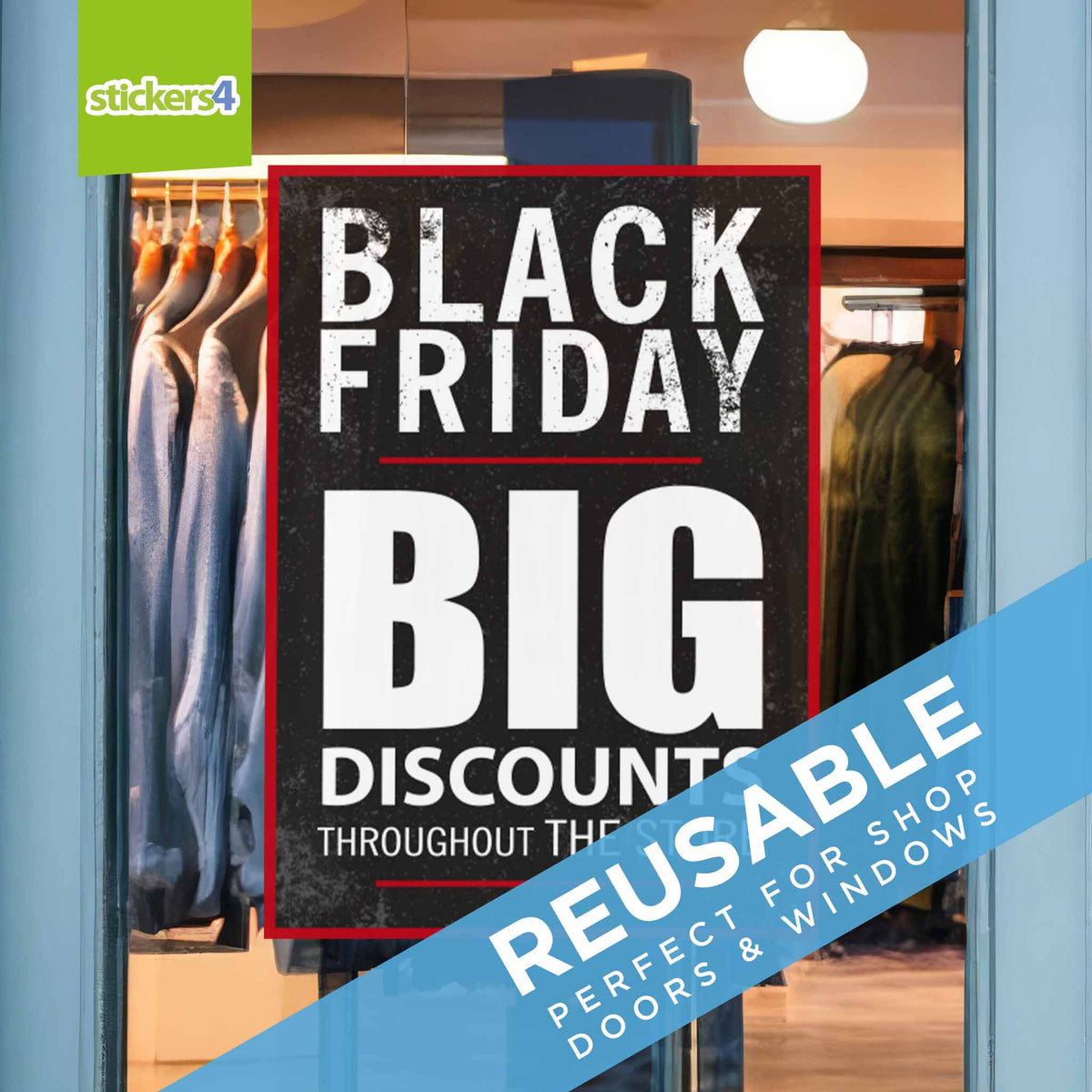 Black Friday BIG Discounts Window Cling Sticker