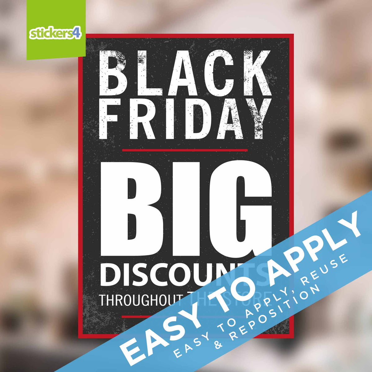 Black Friday BIG Discounts Window Cling Sticker