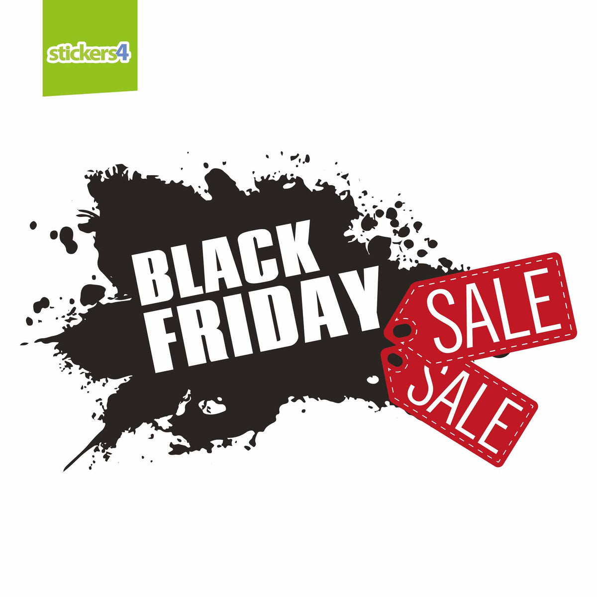 Black Friday Ink Splash Window Cling Sticker