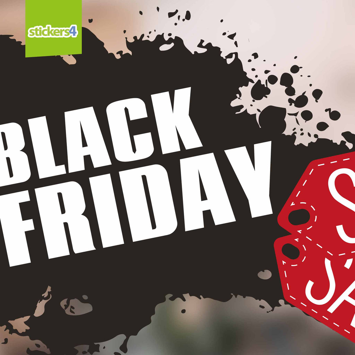 Black Friday Ink Splash Window Cling Sticker