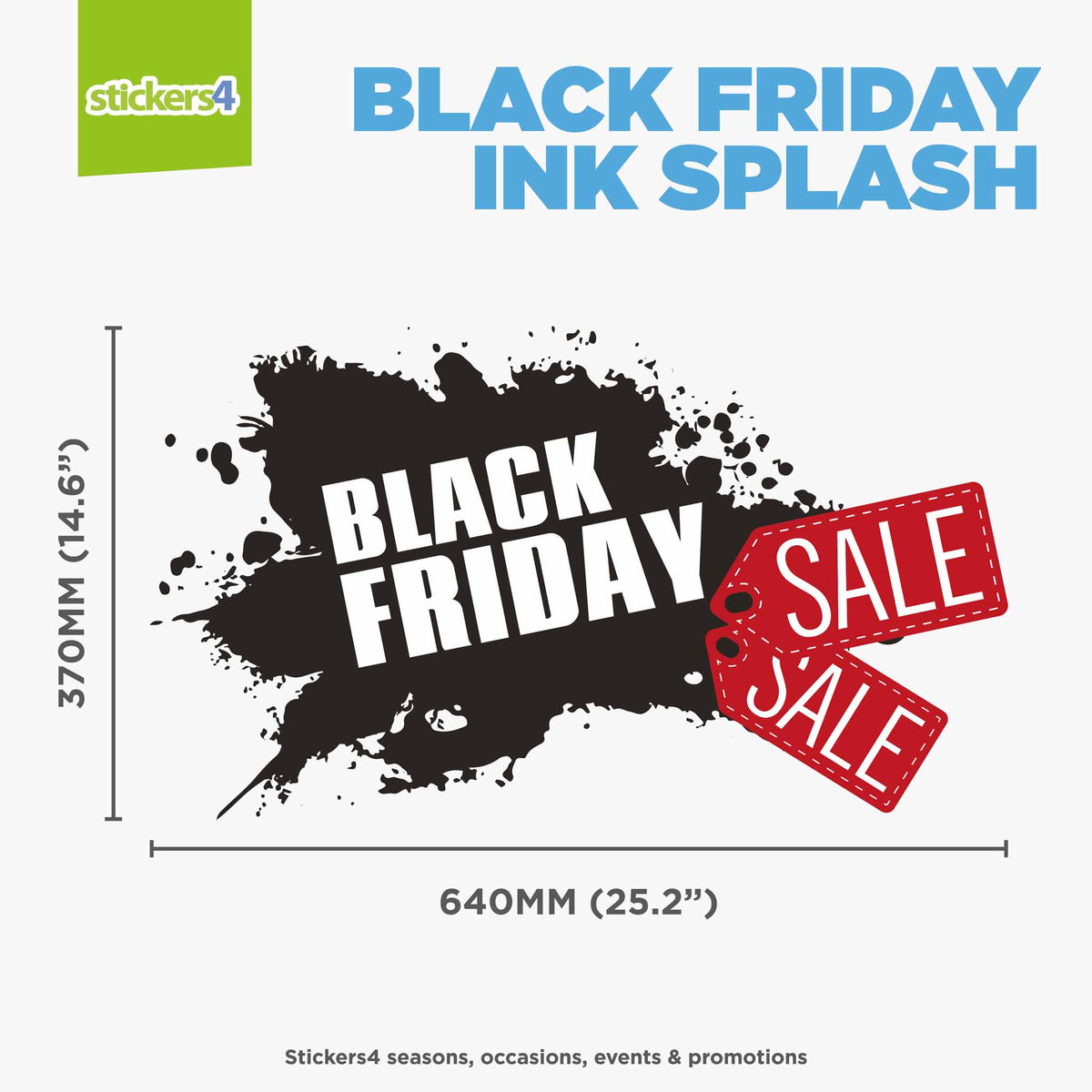 Black Friday Ink Splash Window Cling Sticker