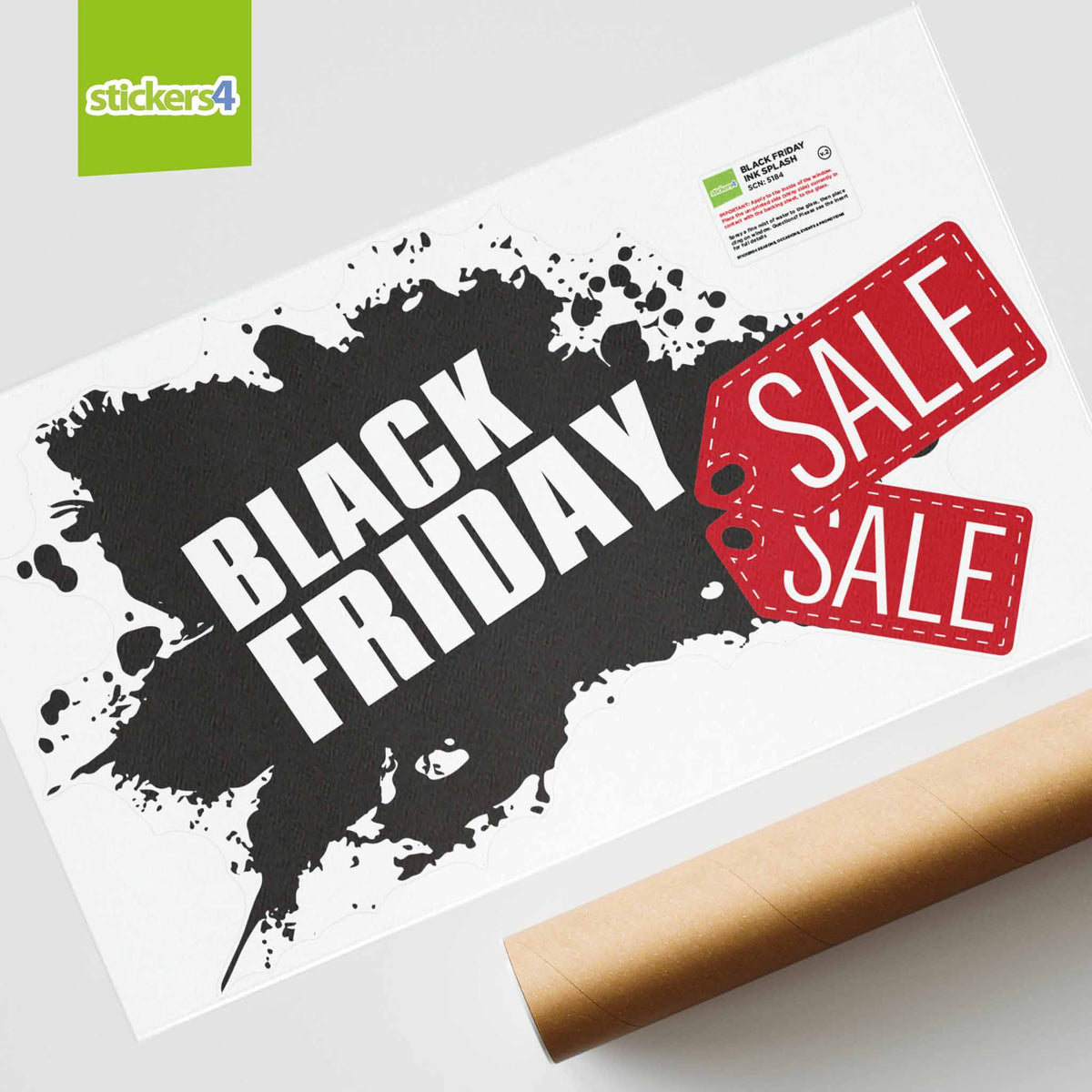 Black Friday Ink Splash Window Cling Sticker