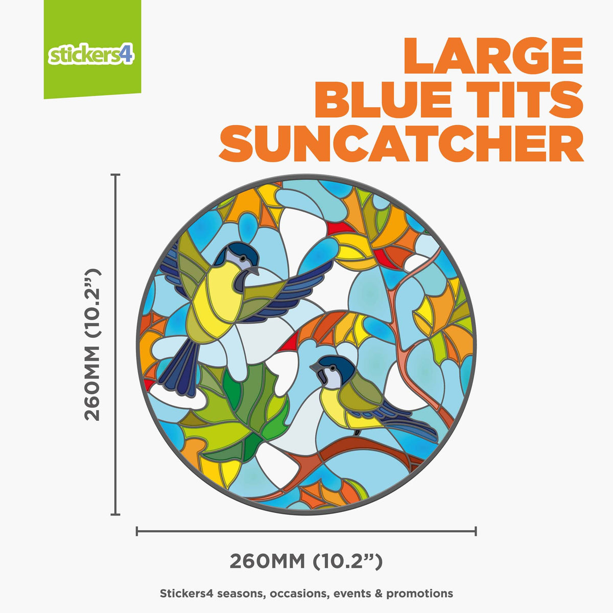 Blue Tits Suncatcher Roundel Window Cling