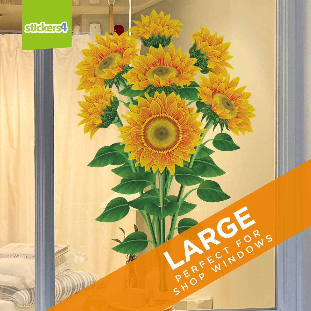 Bunch of Sunflowers Window Cling Sticker