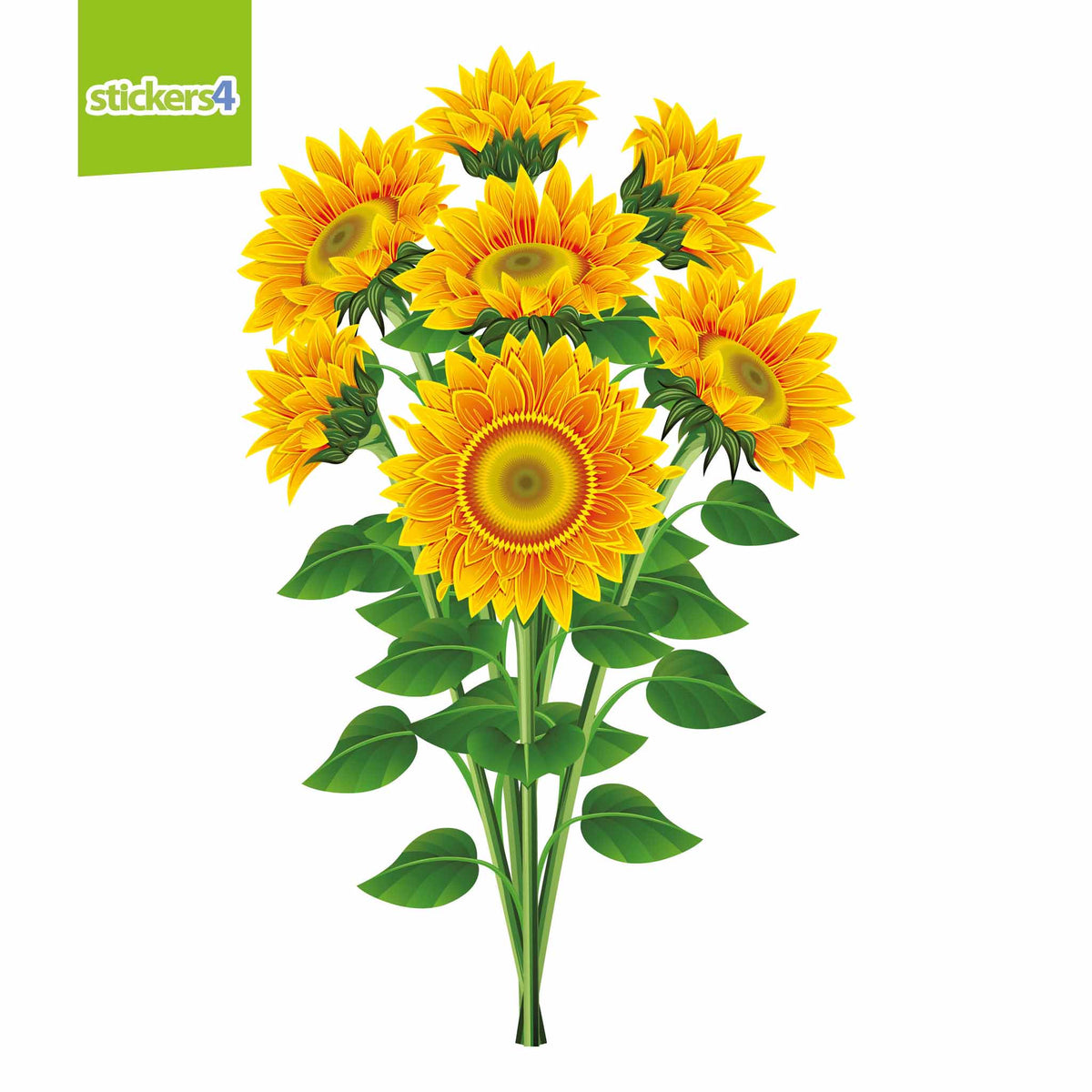 Bunch of Sunflowers Window Cling Sticker